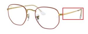 Patillas originales Ray-Ban RB6448 Vista, color 3106 · Rojo sobre legend oro