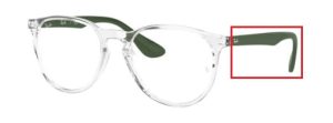 Patillas originales Ray-Ban RB7046 Erika, color 5952 · Transparente