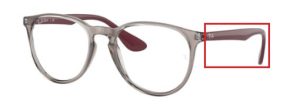 Patillas originales Ray-Ban RB7046 Erika, color 8083 · Transparente gris
