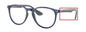 Patillas originales Ray-Ban RB7046 Erika, color 8084 · Transparente azul