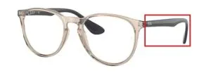 Patillas originales Ray-Ban RB7046 Erika, color 8138 · Transparente marrón
