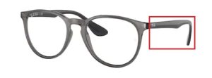 Patillas originales Ray-Ban RB7046 Erika, color 8140 · Transparente gris