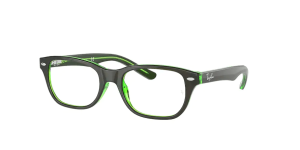 Ray-Ban RY1555, color 3665 · Marrón sobre verde fluo