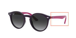 Patillas originales Ray-Ban RB9064S Junior, color 7021 · Violeta