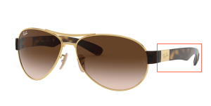 Patillas originales Ray-Ban RB3509, color 001 · Oro