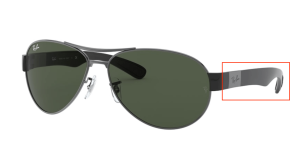 Patillas originales Ray-Ban RB3509, color 004 · Gunmetal