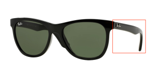 Patillas originales Ray-Ban RB4184, color 601 · Negro