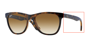 Patillas originales Ray-Ban RB4184, color 710 · Habana claro