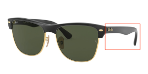 Patillas originales Ray-Ban RB4175 Clubmaster Oversized, color 877 · Demi negro brillo