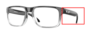 Patillas originales Oakley OO8156 Holbrook RX, color 06 · Negro pulido transparente fade