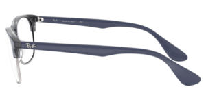 Patillas originales Ray-Ban RB4319V, color 5877 · Superior azul claro sobre trasp azul