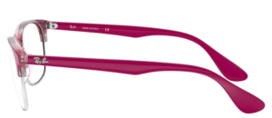 Patillas originales Ray-Ban RB4319V, color 5876 · Superior rosa sobre trasparent rosa