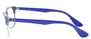 Patillas originales Ray-Ban RB4319V, color 5875 · Azul sobre transparente azul
