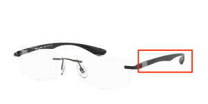 Patillas originales Ray-Ban RB8724, color 1000 · Gunmetal