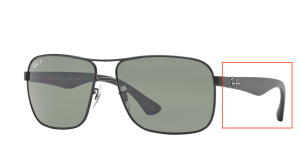 Patillas originales Ray-Ban RB3516, color 006 · Negro mate