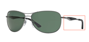 Patillas originales Ray-Ban RB3519, color 004 · Gunmetal