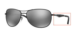 Patillas originales Ray-Ban RB3519, color 006 · Negro mate