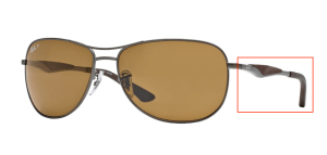 Patillas originales Ray-Ban RB3519, color 029 · Mate gunmetal