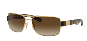 Patillas originales Ray-Ban RB3522, color 001 · Oro