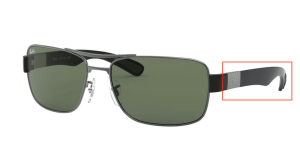 Patillas originales Ray-Ban RB3522, color 004 · Gunmetal