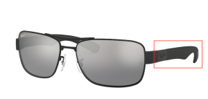 Patillas originales Ray-Ban RB3522, color 006 · Negro mate
