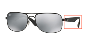 Patillas originales Ray-Ban RB3524, color 006 · Negro mate
