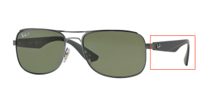 Patillas originales Ray-Ban RB3524, color 029 · Mate gunmetal