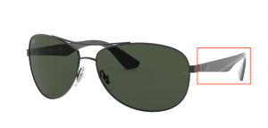Patillas originales Ray-Ban RB3526, color 006 · Negro mate