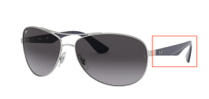 Patillas originales Ray-Ban RB3526, color 019 · Plata mate