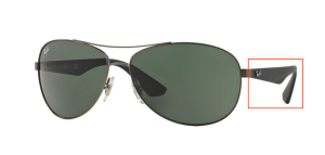 Patillas originales Ray-Ban RB3526, color 029 · Mate gunmetal