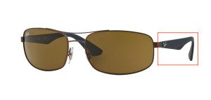 Patillas originales Ray-Ban RB3527, color 012 · Marrón mate