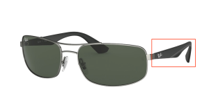 Patillas originales Ray-Ban RB3527, color 029 · Mate gunmetal