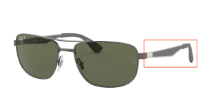 Patillas originales Ray-Ban RB3528, color 029 · Mate gunmetal