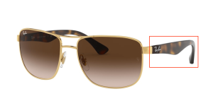 Patillas originales Ray-Ban RB3533, color 001 · Oro