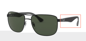 Patillas originales Ray-Ban RB3533, color 002 · Negro