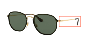 Patillas originales Ray-Ban RB3579N Blaze Hexagonal, color 001 · Oro
