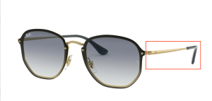 Patillas originales Ray-Ban RB3579N Blaze Hexagonal, color 9140 · Demi golss arista
