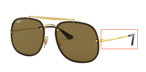 Patillas originales Ray-Ban RB3583, color 001 · Oro