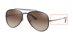 Patillas originales Ray-Ban RB3584N Blaze Aviator, color 004 · Gunmetal