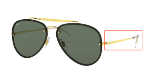 Patillas originales Ray-Ban RB3584N Blaze Aviator, color 9050 · Oro
