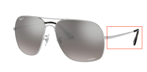Patillas originales Ray-Ban RB3587CH, color 003 · Plata