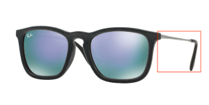 Patillas originales Ray-Ban RB4187 Chris, color 6077 · Gunmetal