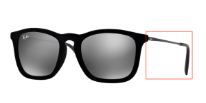 Patillas originales Ray-Ban RB4187 Chris, color 6075 · Plata