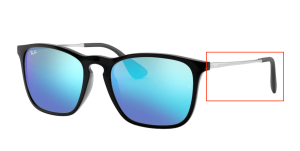Patillas originales Ray-Ban RB4187 Chris, color 601 · Negro