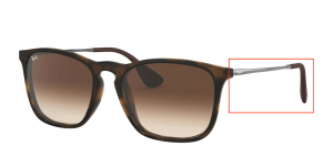 Patillas originales Ray-Ban RB4187 Chris, color 856 · Rubber rojo/gris transparente