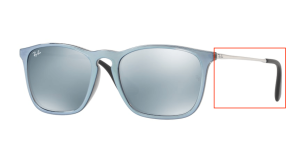 Patillas originales Ray-Ban RB4187 Chris, color 6319 · Gris espejo flash gris