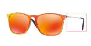 Patillas originales Ray-Ban RB4187 Chris, color 6320 · Gris espejo flash naranja