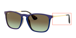 Patillas originales Ray-Ban RB4187 Chris, color 6315 · Espejo azul sobre marrón claro