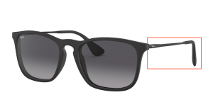 Patillas originales Ray-Ban RB4187 Chris, color 622 · Rubber negro