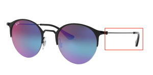 Patillas originales Ray-Ban RB3578, color 186 · Negro/negro mate